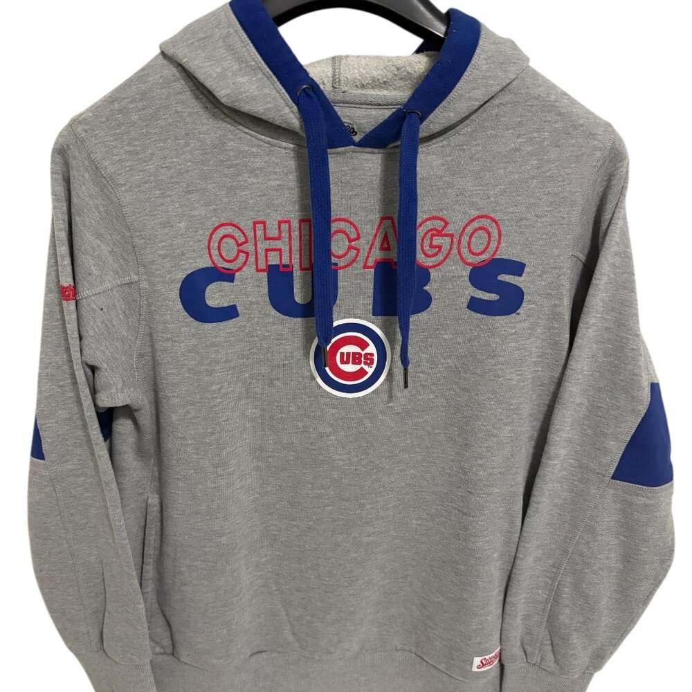 MLB Chicago Cubs Hooded Pullover Sweatshirt Size Medium Gray Stitches